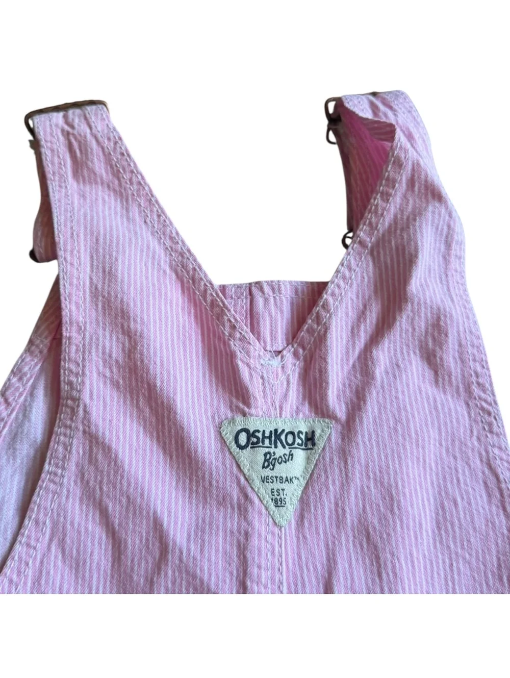 OshKosh B’gosh Pink Pinstripe Heart Overalls